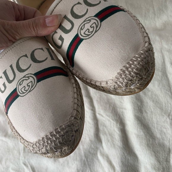 NIB Authentic Gucci Signature Canvas Espadrilles Flats 36 - Picture 8 of 8